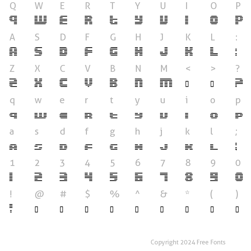 Character Map of Enduro Dos Regular