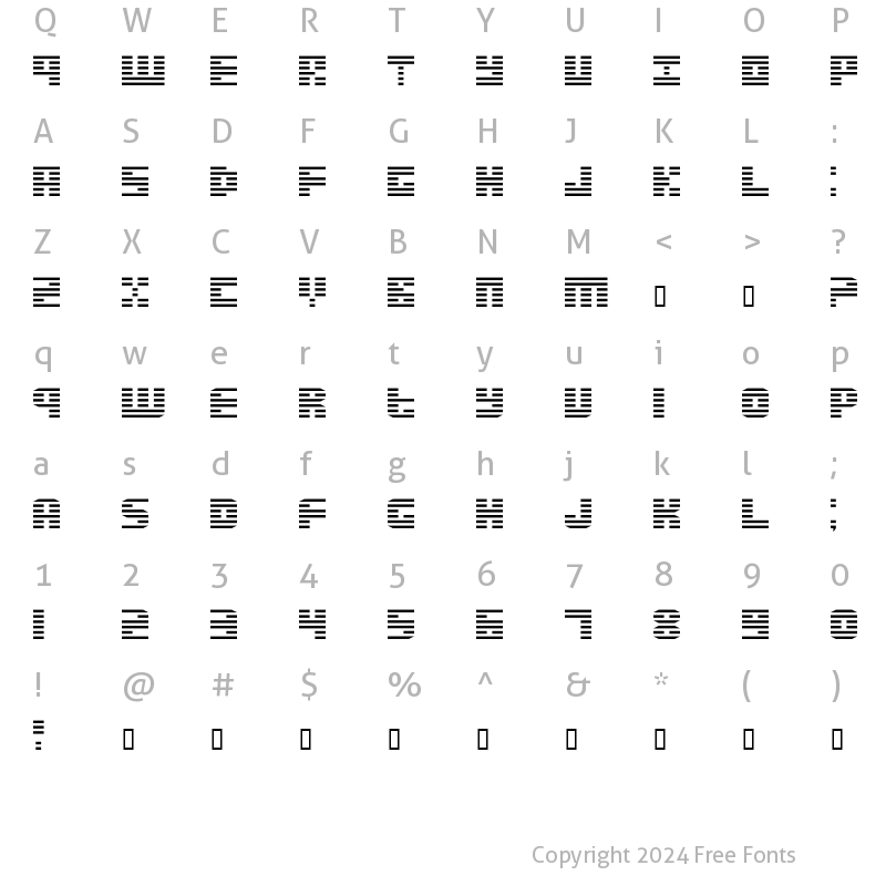 Character Map of Enduro Regular