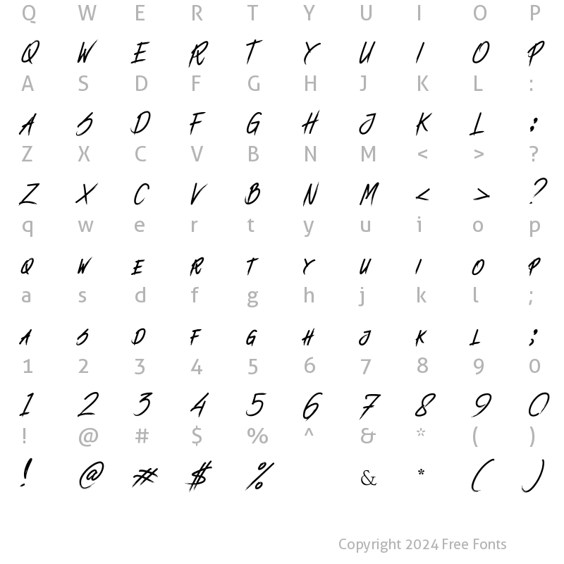 Character Map of ENDUROS Regular