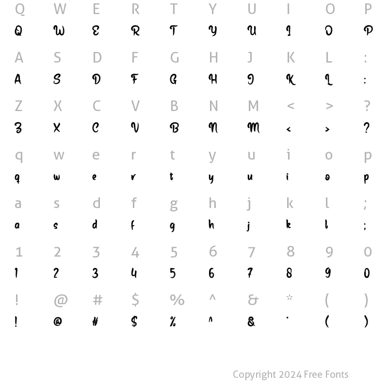 Character Map of Enfetter Regular