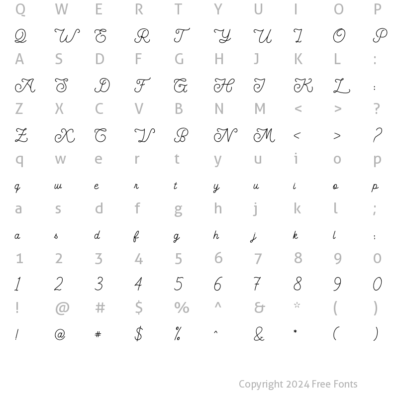 Character Map of Engelista Regular