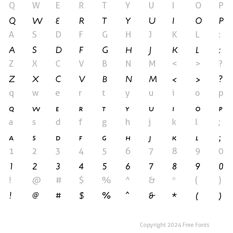 Character Map of Engine CapsLF Italic