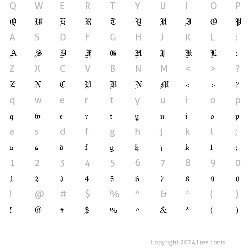 Character Map of England Normal