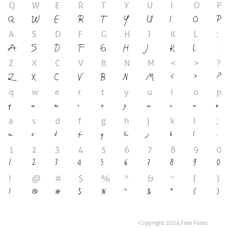 Character Map of England Regular