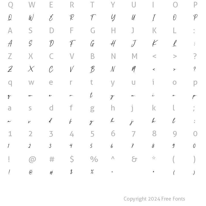 Character Map of England Signature Regular