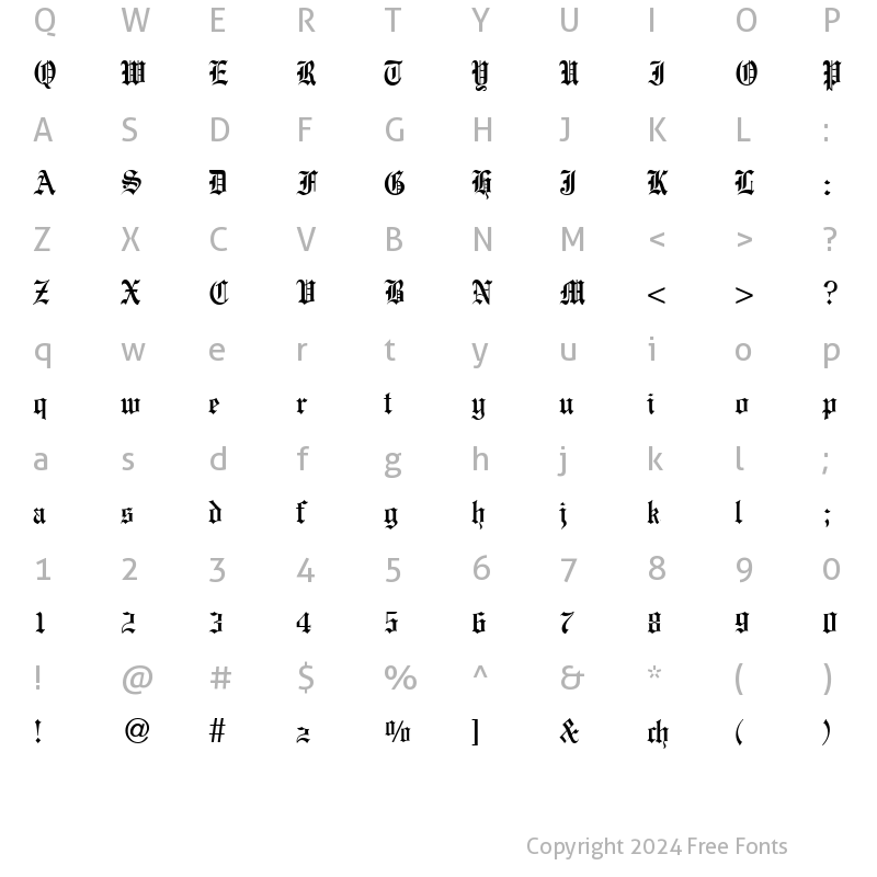 Character Map of EnglandOldDB Normal