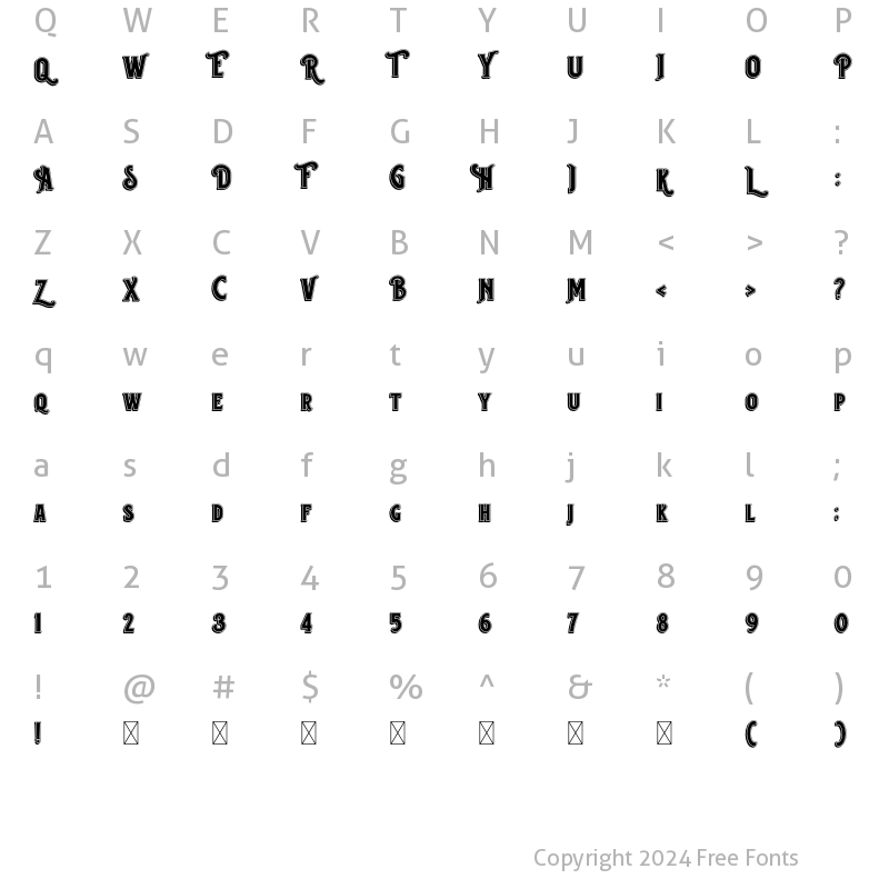 Character Map of Enisala  3D Regular