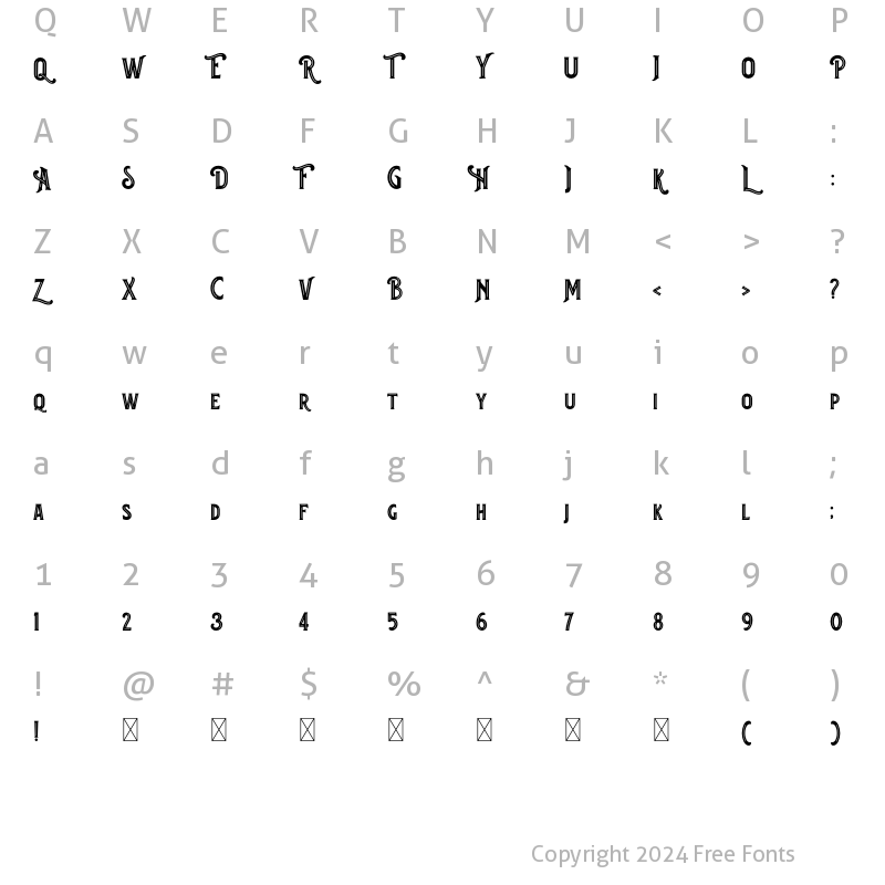 Character Map of Enisala Inline Rounded