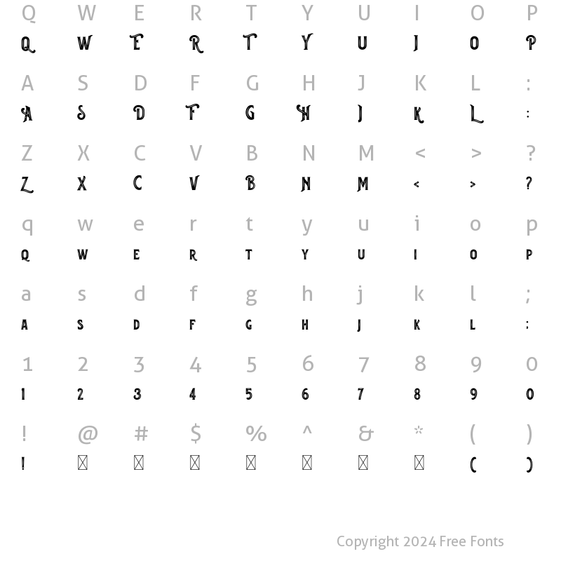 Character Map of Enisala Inline Sharp