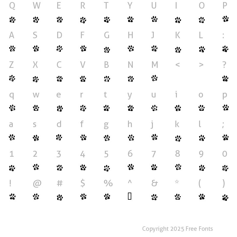 Character Map of Ennobled Pet Regular