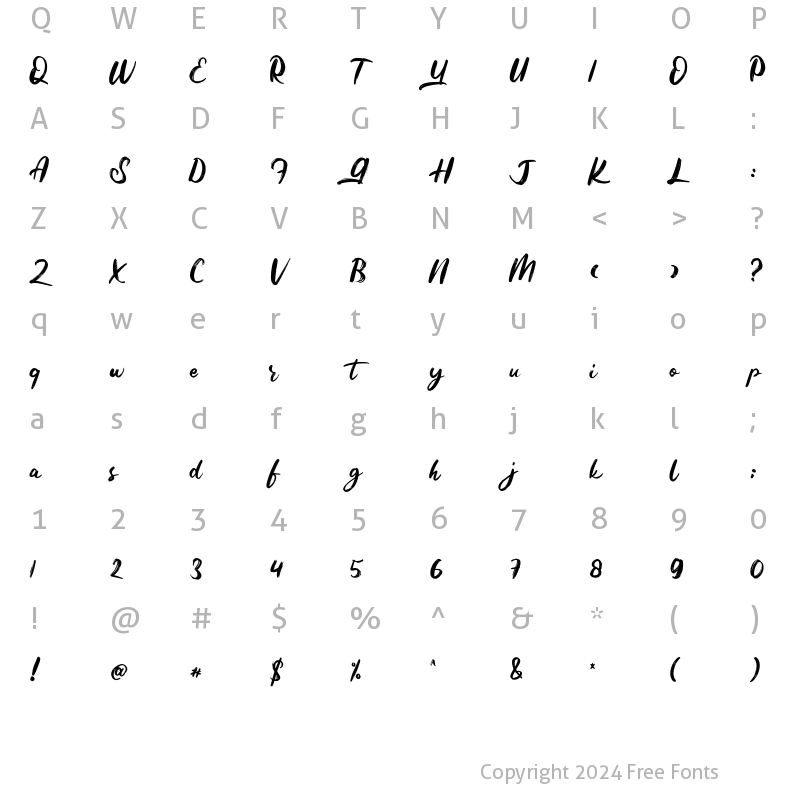 Character Map of Entarel Regular