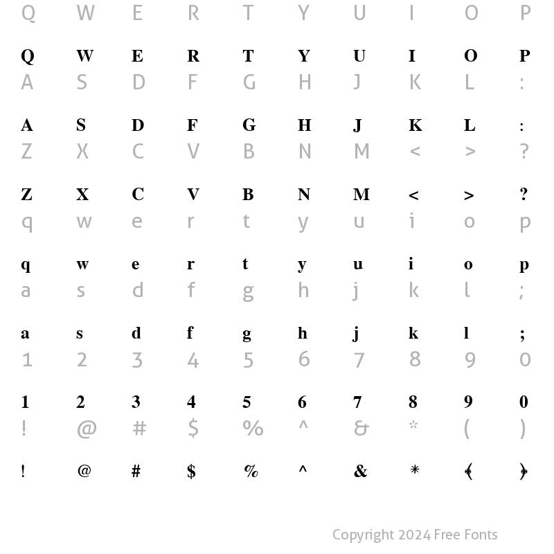 Character Map of entezar Regular