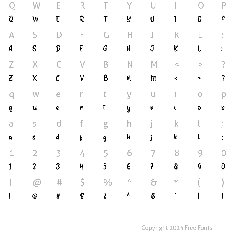 Character Map of Entog Regular