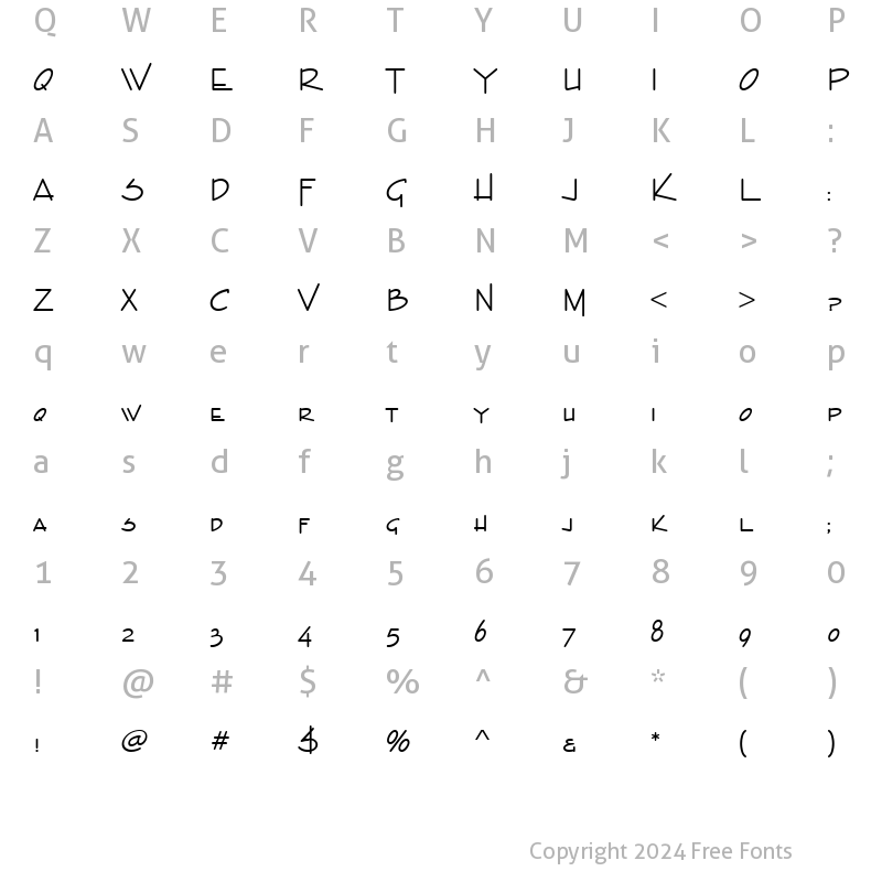 Character Map of EnviroSCDEE Regular