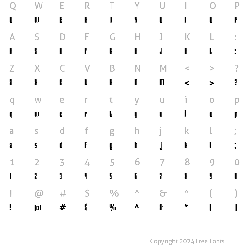 Character Map of . Enza Black