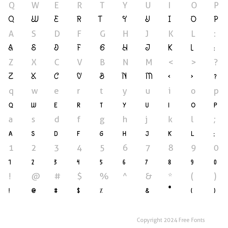 Character Map of Eosland Regular