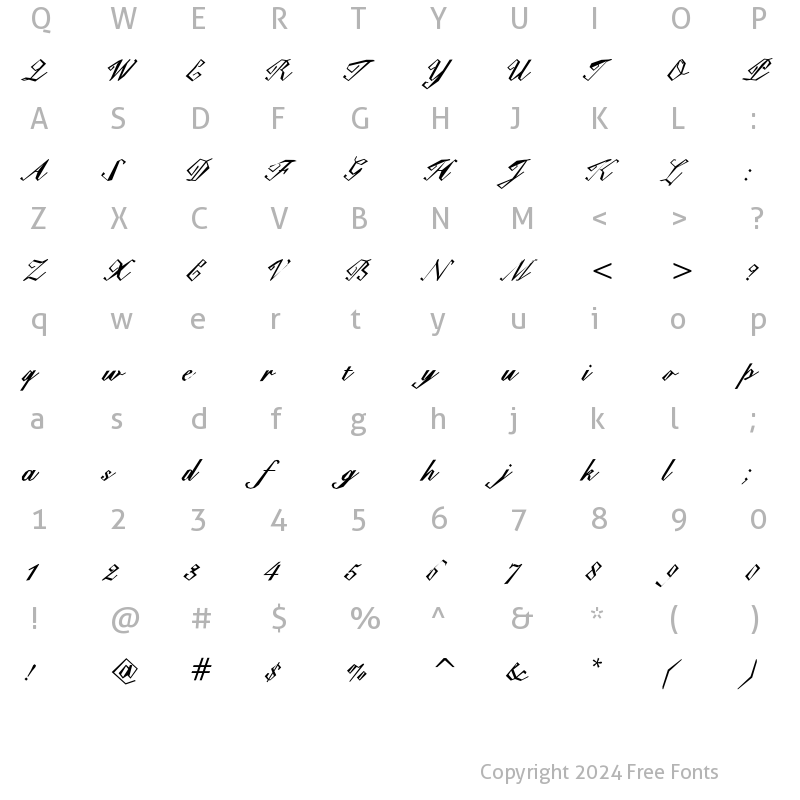 Character Map of Epaulet Regular