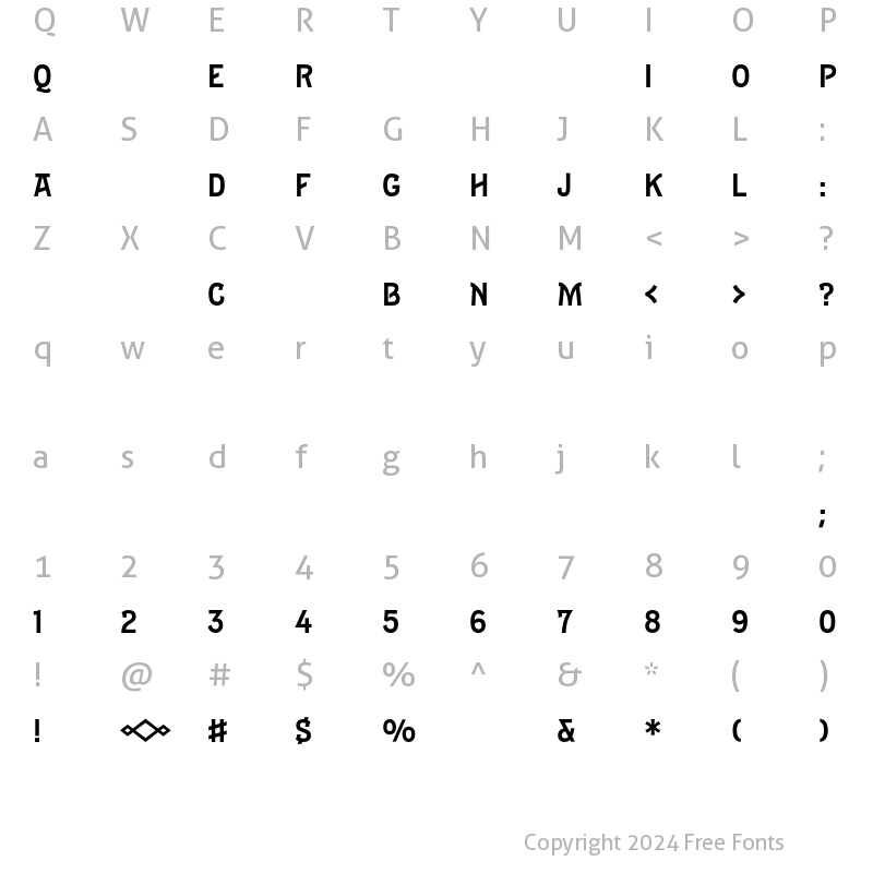 Character Map of Epitaph Regular