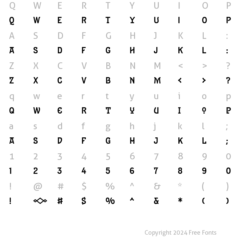 Character Map of Epitaph-Regular Regular