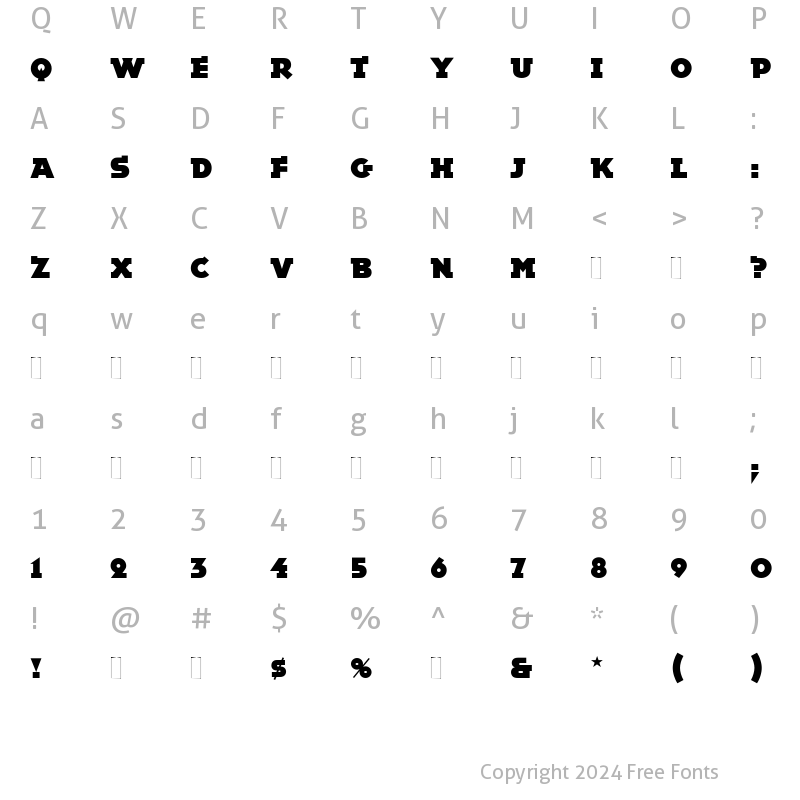 Character Map of Epokha Regular