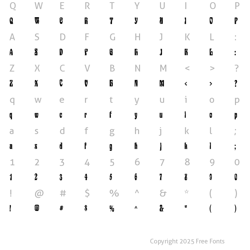 Character Map of Epoque Inline Regular