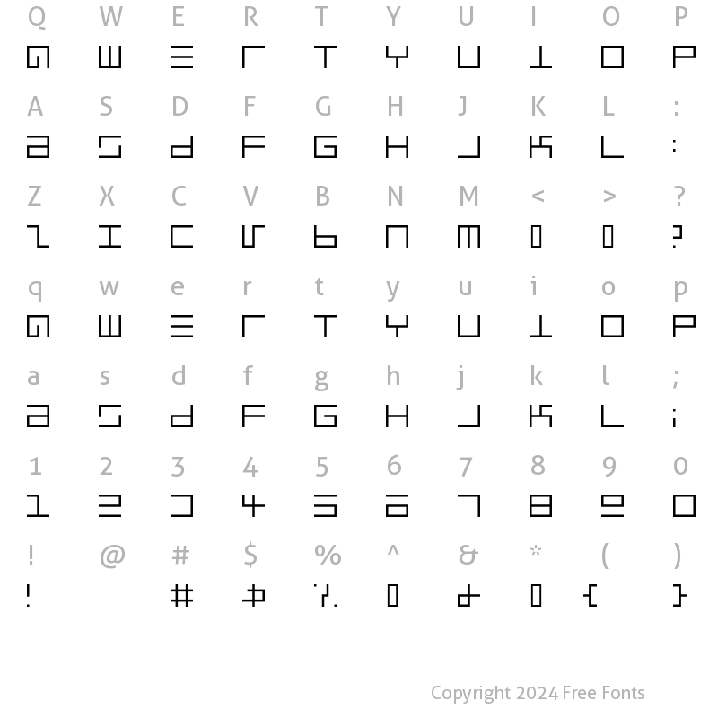 Character Map of Epps Evans Light