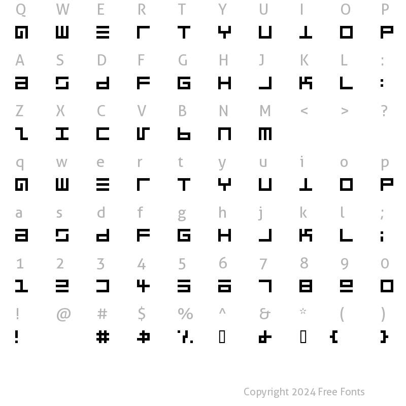 Character Map of Epps Evans Regular