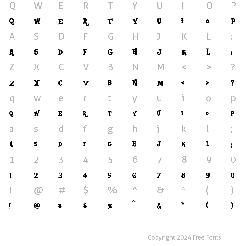 Character Map of Equestria Bold