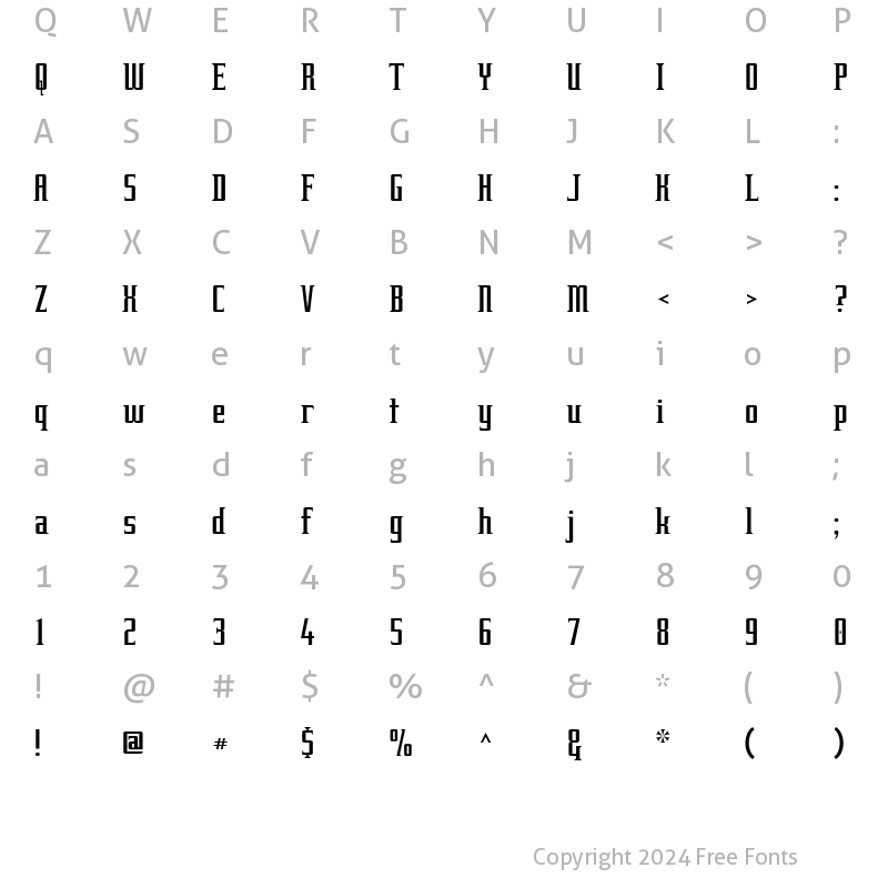 Character Map of Equine Regular