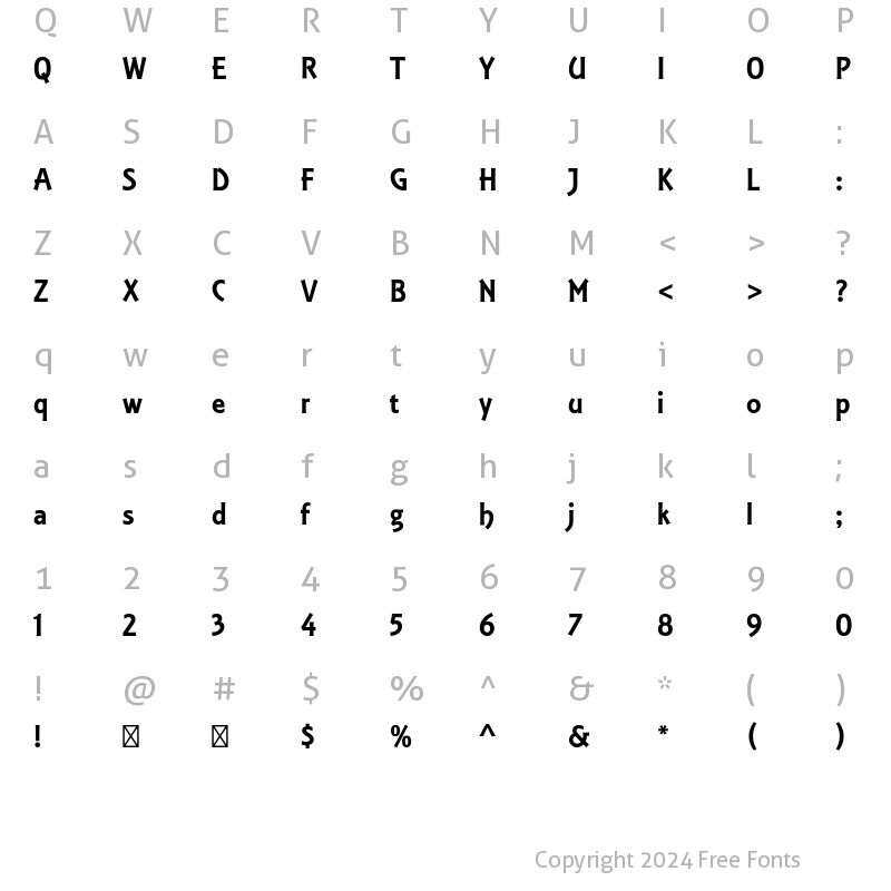 Character Map of Equinox Std Regular