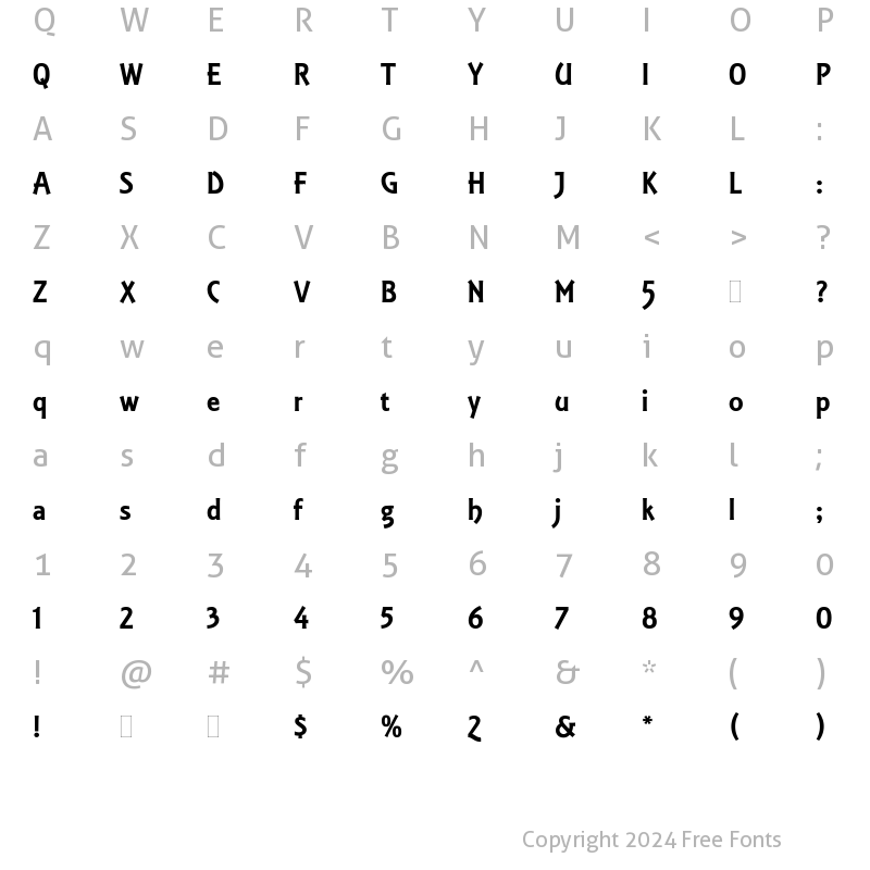 Character Map of EquinoxLETPlain1 Regular