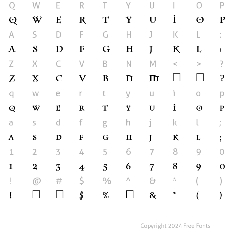 Character Map of EquipeMedium Regular