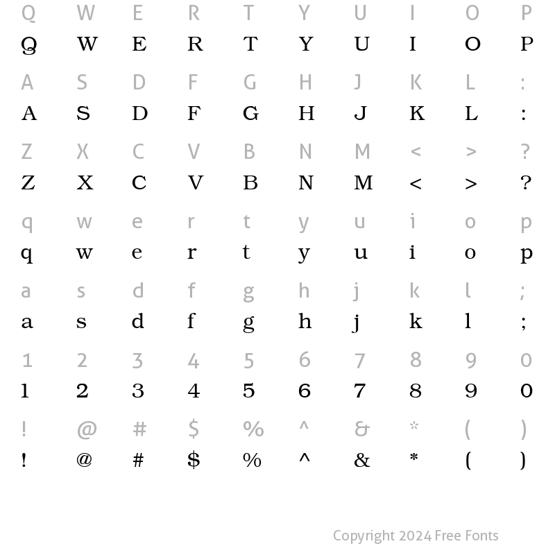 Character Map of ER Bukinist KOI-8 Normal