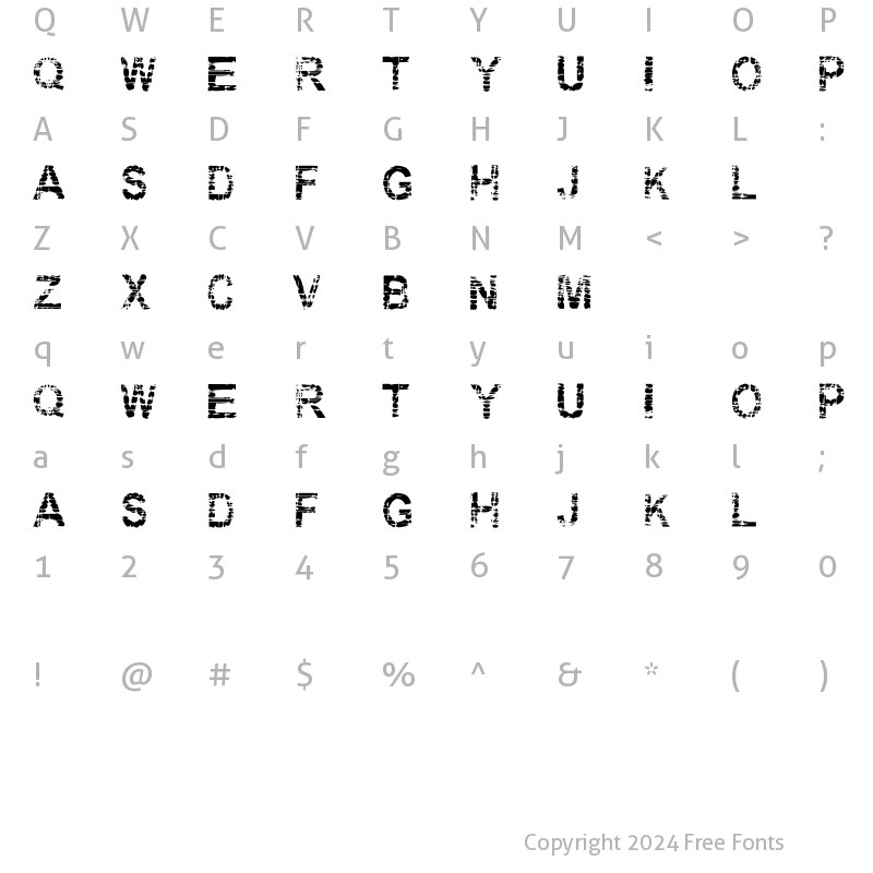 Character Map of Eraser Eraser