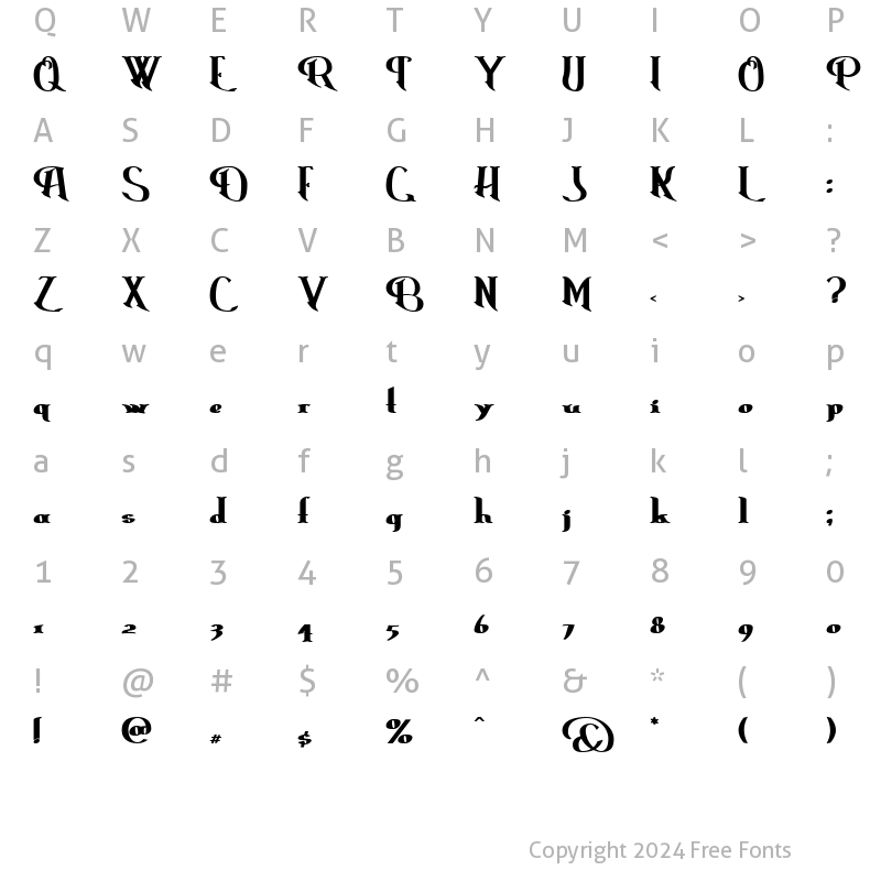 Character Map of Erasmus Bold