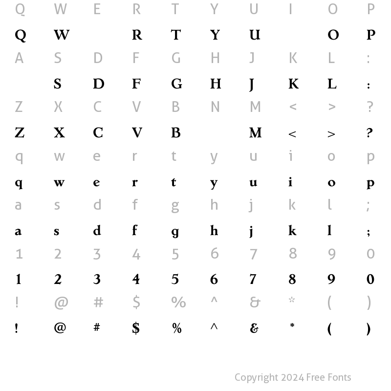 Character Map of ErasmusBold Regular