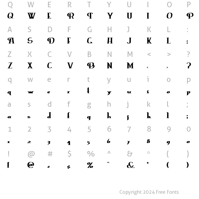 Character Map of ErasmusInline Bold