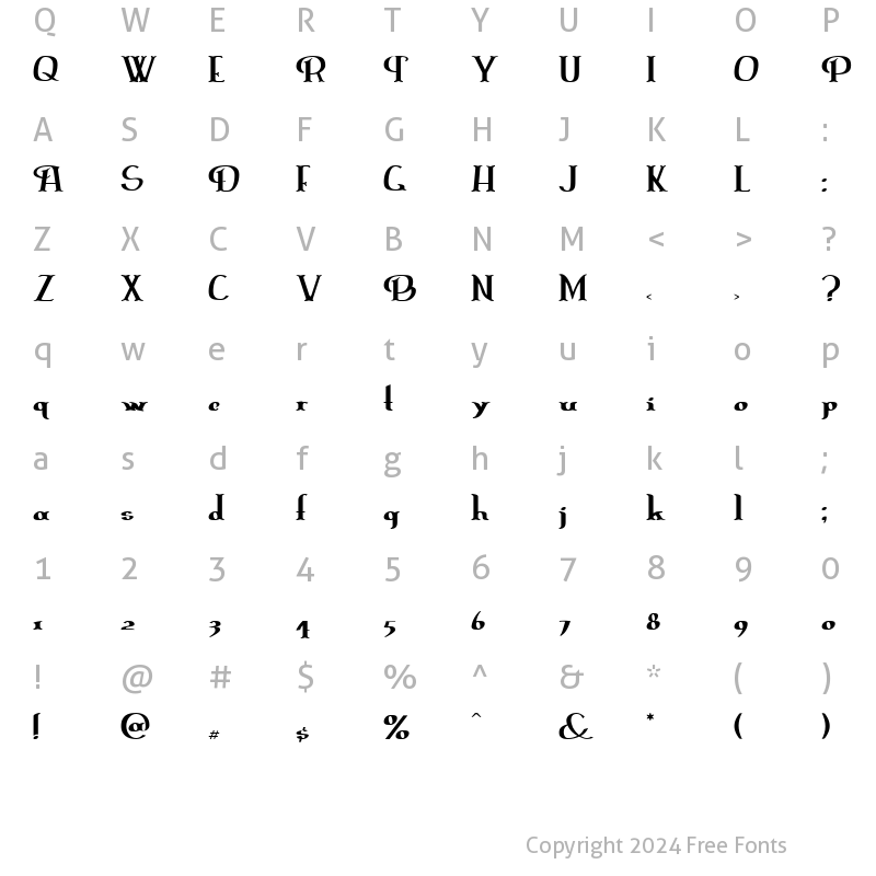 Character Map of ErasmusInline Normal