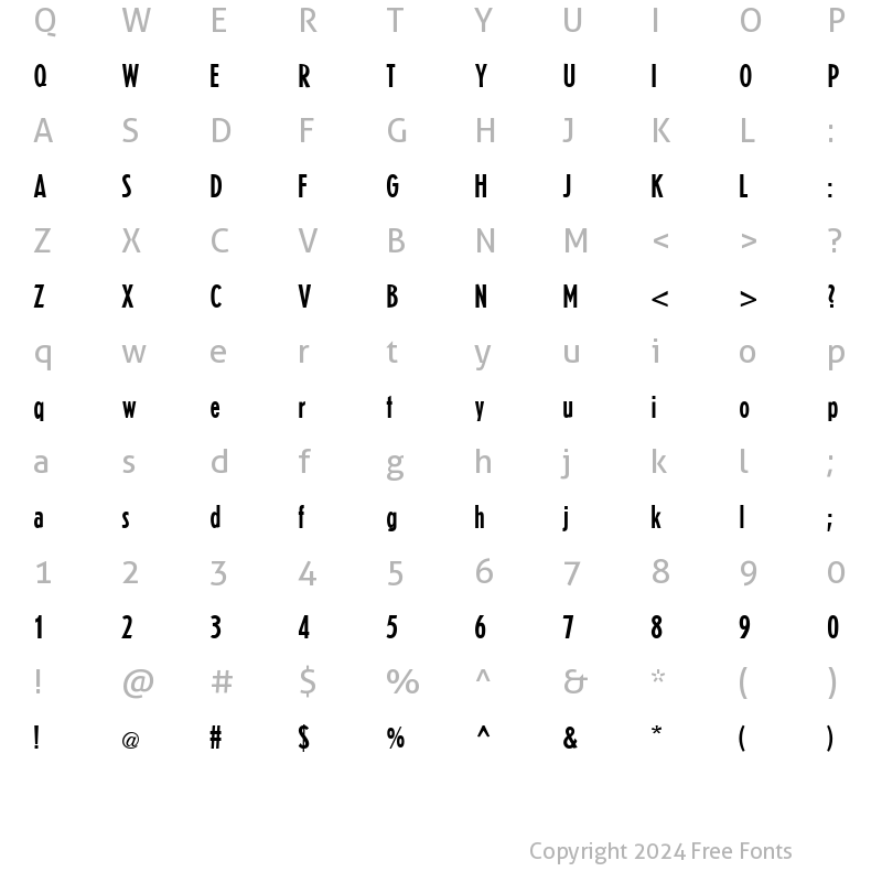 Character Map of Erbar DB Regular