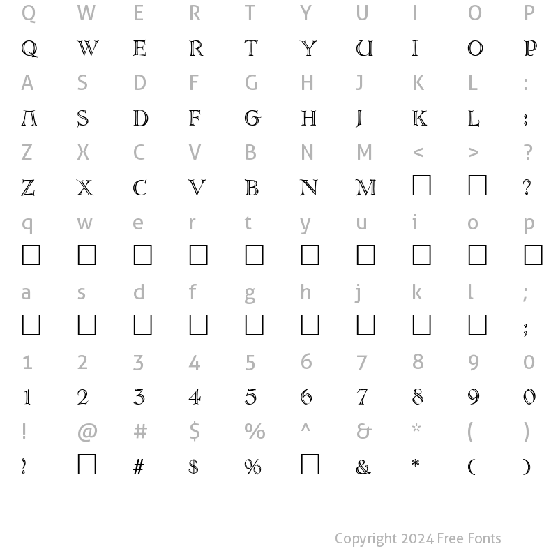 Character Map of ErbarDeco DB Regular