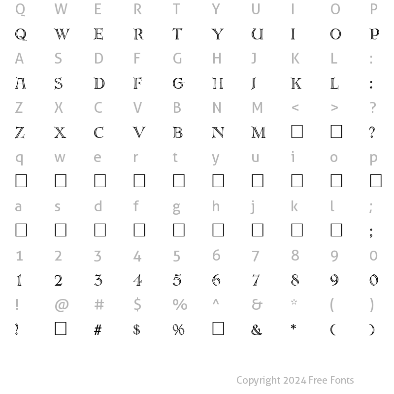 Character Map of ErbarDeco Regular