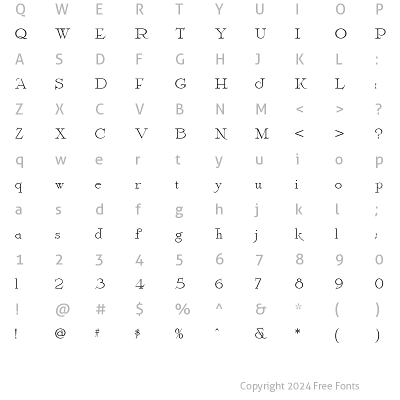 Character Map of ErehwonRomanNF Medium