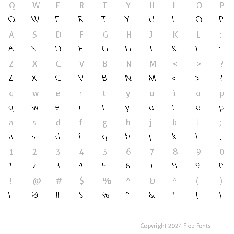 Character Map of ErgoeBS Regular