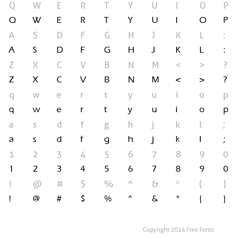 Character Map of ErgoeMedium Regular