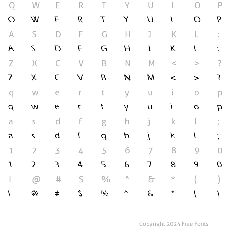 Character Map of ErgoeMediumBS Regular