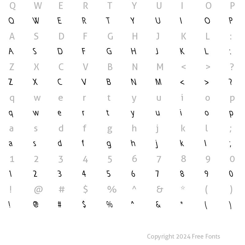 Character Map of ErgoeMediumCondBS Regular