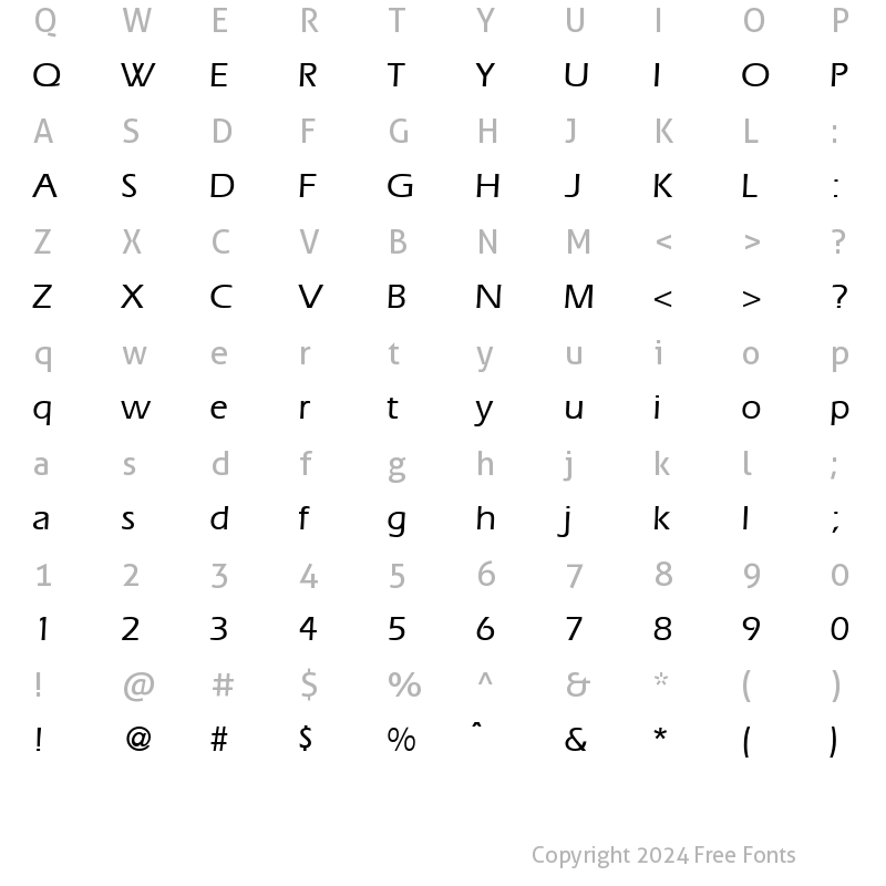 Character Map of ErgoMedium Regular