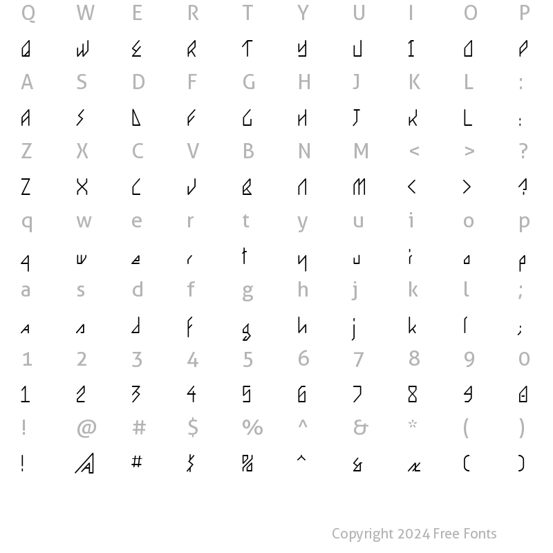 Character Map of Ergonome Regular