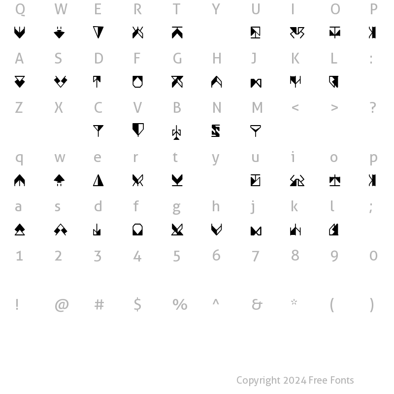 Character Map of Ergonomix Regular