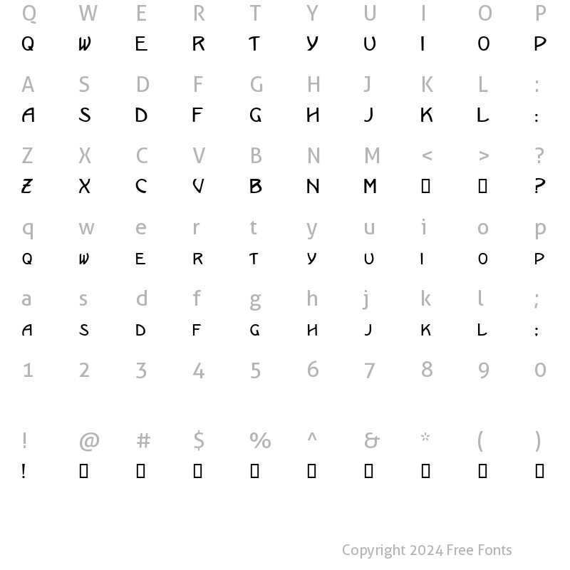 Character Map of EricanSCapsSSK Regular